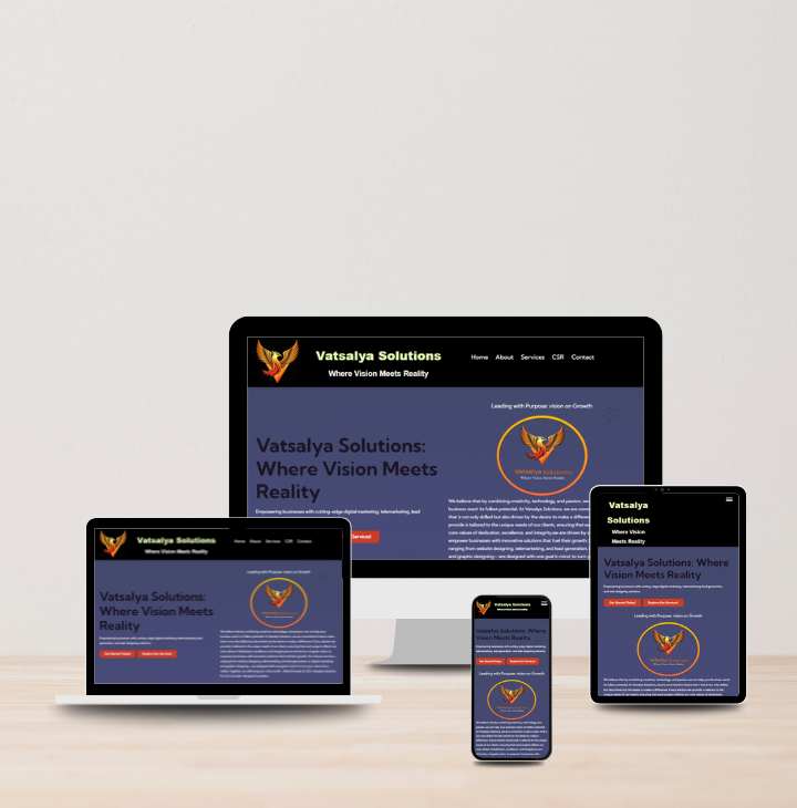 Vatsalya Solutions Digital Agency Website homepage showcasing web development and marketing services